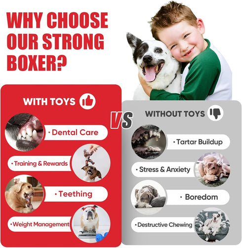 Dog Toys for Aggressive Chewers, Indestructible Dog Bones for Small/Medium/Large Dogs, Teeth Cleaning and Training Toys