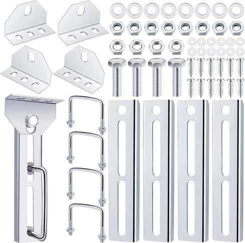 Pelopy 8" Top Bunk Bracket Kit for Boat Trailer, Swivel Bracket & Bolster Boards Sets with Hardware