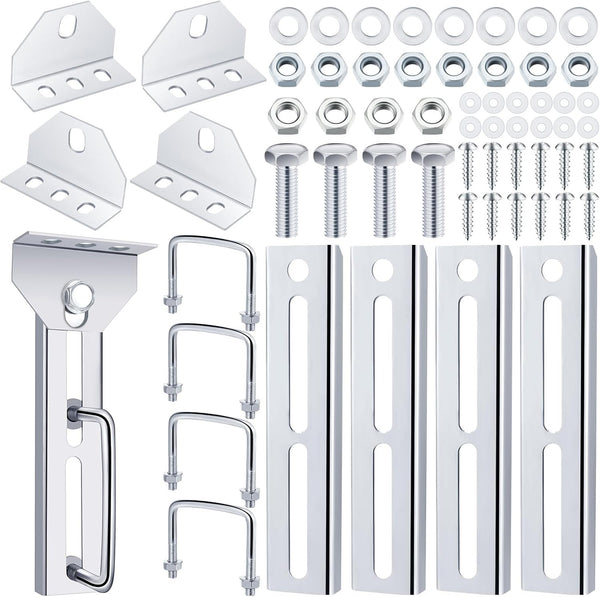 Pelopy 8" Top Bunk Bracket Kit for Boat Trailer, Swivel Bracket & Bolster Boards Sets with Hardware