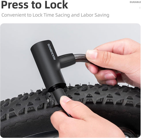 ROCKRBOS Bike Cable Lock with 2 Keys & 1 Mount Bracket, ABS Lock Shell for Bike/Gate/Scooter