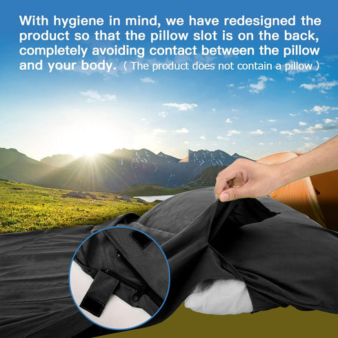 Ultralight Sleeping Bag Liner, Travel Sheets & Adult Sleep Sack - Portable Summer Sleeping Bag for Camping, Hotels