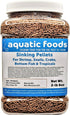 Aquatic Foods Inc. Shrimp Pellets, 40% Protein Sinking 1/16" x 3/8" Pellets for Shrimp, Snails,