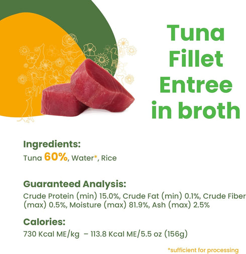 almo nature HQS Natural Wet Dog Food, Tuna Fillet Entree in Broth, 5.5 oz, Pack of 12
