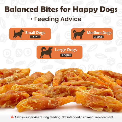 1.35 Chicken Wrapped Sweet Potato Dog Treats, Gluten & Grain Free Dog Chews for Puppy and Small Dogs, Pound