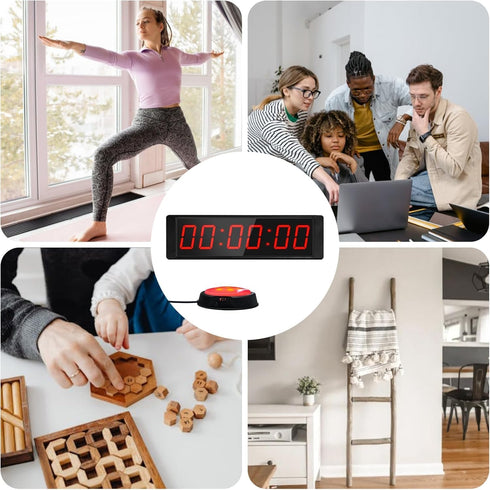Countdown 12/24H Gym Timer Portable Gym Clock with Start/Stop Button,Interval Timers Stopwatch Timer Remote Control