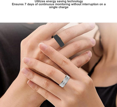Smart Health Ring, IP68 Waterproof Ultralight Fitness Tracker Ring, Rechargeable Sports Monitor, Sleep Tracking