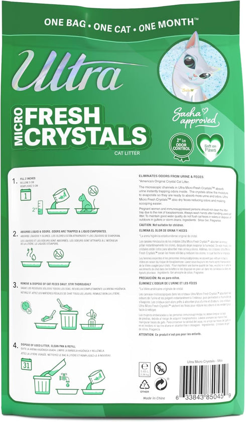 Ultra Fresh Scented Micro Crystals Premium Cat Litter, 99.9% Dust Free, 15 Lbs. Total (3pk)