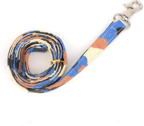 SMALLLEE_LUCKY_STORE Small Dog Cat Mesh Harness & Lead, No Escape Adjustable Padded Military Camo Blue, M