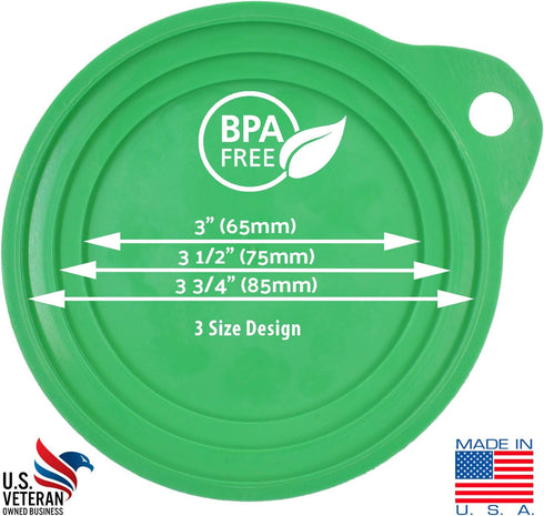 Pet Food Can Cover Lids - Keep Your Dog and Cat Food Fresh, Made in USA, Fits Small, Medium, Large Cans, BPA-Free