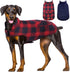 Kuoser Warm Winter Coat for Large Dogs, Reversible Dog Jacket, Windproof Pet Cold Weather Clothes, Red XXL