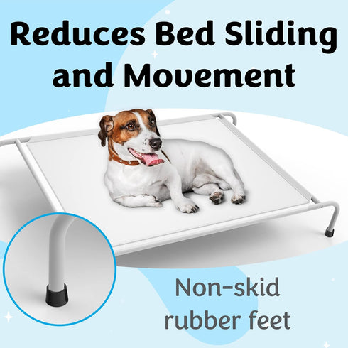 IMPRESA 4 Pack Elevated Dog Bed Feet, 1” Wide to Protect Floors, Raised Dog Bed Stabilizers, Attachable Dog Cot Bed Leg
