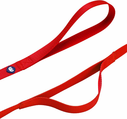 Blueberry Pet Essentials Double Handle Dog Leash | 5ft. x 5/8" Small Dog Leash in Rouge Red | Classic Leash for Dogs