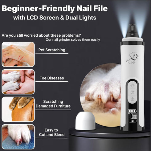 Trimmers 3 (2 Silent Groom Pro Dog Nail Grinder -Professional Cat & Dog Nail with light & Speeds, Pet Nail Grinder