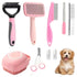 9Pcs Dog Grooming Kit - Self Cleaning Slicker Brush, Flea Comb, Nail