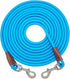 Tie Out Rope Dog Leash, Heavy Duty Nylon Check Cord for Medium Large Dogs Indoor/Outdoor (3/8" x 15ft, Blue)