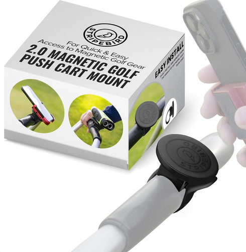 Stripebird - 2.0 Golf Push Cart Mount for Magnetic Accessories (Black) - Push