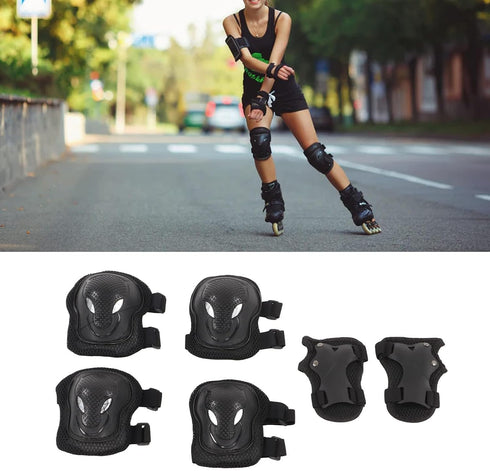 Kids Protective Gear Set - Knee Pads, Elbow Pads, Wrist Guards, Adult Sports Safety Gear for Roller Skating