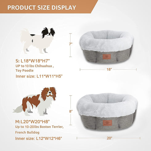 Cat Beds for Indoor Cats, Small Dog Bed, Calming Donut Dog Bed, Soft Cozy Puppy Bed for Small/Medium Dogs