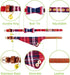 EXPAWLORER Dog Collar and Leash Set, Classic Plaid Dog Bow Tie and Bandana Collar with Bell, Adjustable for Dogs