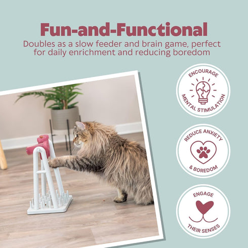9 7 13 TRIXIE Cat Activity Turn Around Strategy Game, Slow Feeder, Interactive, Treat Toy, All Breed Sizes x x in.