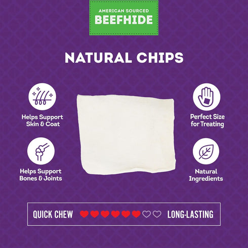 American Sourced Beefhide Chips, Dog Chew Treats, 22oz