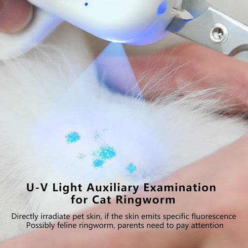 PAKEWAY Cat Nail Clipper with LED & U-V Light, Sharp Angled Blade Grooming Tool for Dogs, Cats, Rabbits