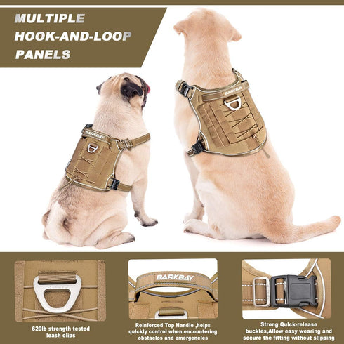Tactical Dog Harness Large, Military Service Weighted Vest with No-Pull Training Harness for Walking and Hunting