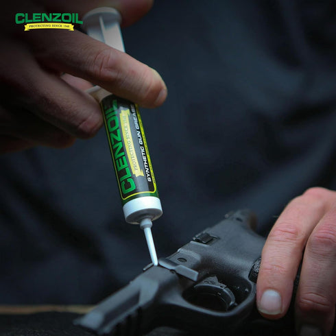 0.5 oz Clenzoil Synthetic Grease Syringe - For All Types of Firearms & Guns - Synthetic Gun Grease - Use in Extreme