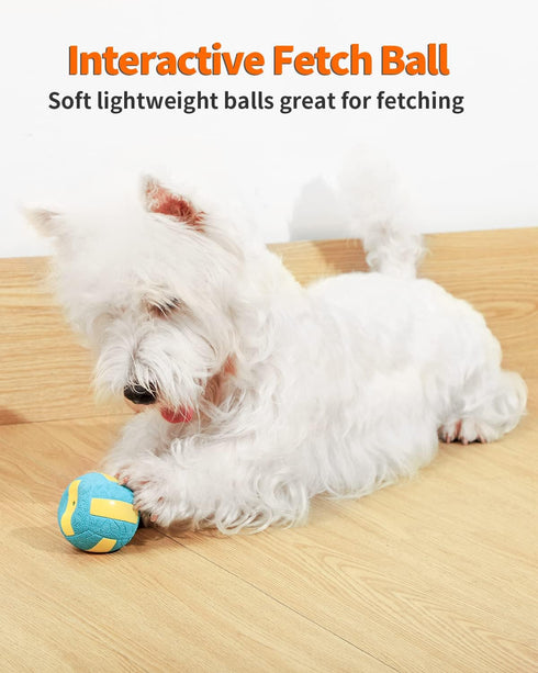 SCHITEC Squeaky Dog Balls, 4 Pack Interactive Latex Rubber Fetch Play Balls for Small Dogs and Puppies