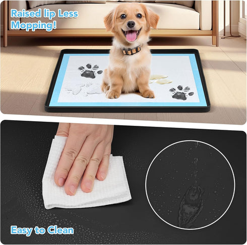 Sptnabv 24"x24" Pee Pad Holder for Dogs, Dog and Puppy Pee Pads Holder, Non-Slip & Leak-Proof & Portable Silicone Mat