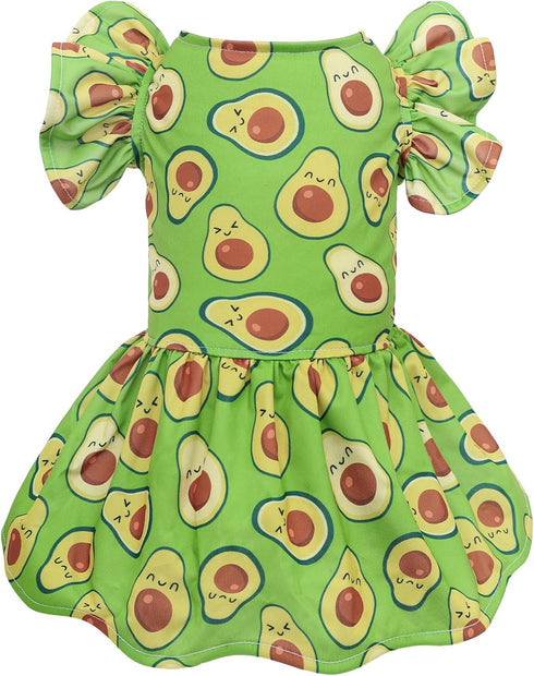 CuteBone Princess Dog Dress with Flutter Sleeves, Birthday Outfit for Small Dogs, Cat Clothes, Girl Pet Apparel FX07L