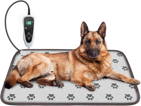 Large Dog Heating Pad 34x21in, Waterproof Pet Heating Mat with Smart Thermostat Switch, Whelping Supplies for Dogs