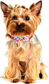 12pcs Pet Bowties Dog Bow Ties with Adjustable Neckties, Glittery Rhinestone Collar for Small Medium Pets
