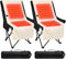 2 Set Camping Chairs with Heated Cushions Foldable Portable Outdoor Chairs for