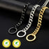 "Dog Chain Collar 18K Gold High Polished Stainless Steel Cuban Link Heavy Duty Chew Proof Leash for Small Dogs (12mm,