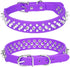 Spiked Dog Collar, Adjustable PU Leather Pet Collars with Mushrooms Rivet Studded for Cats, Puppy Dogs (M, Purple)