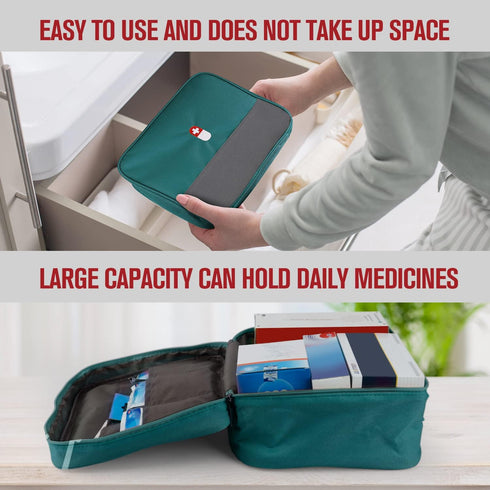PKQP Backpacking First Aid Bag, Empty Medical Supplies Organizer Bag Portable Trauma Kit for Home Office Kitchen