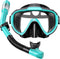 Snorkel Set for Adults, Anti-Fog Panoramic Swim Mask, Dry Top Snorkel Kit with Carry Bag for Scuba Diving Travel