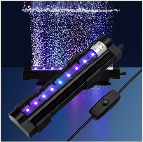 DaToo Submersible Aquarium Light 6Inch Fish Tank Light Bubbler Wall with Air Bubble
