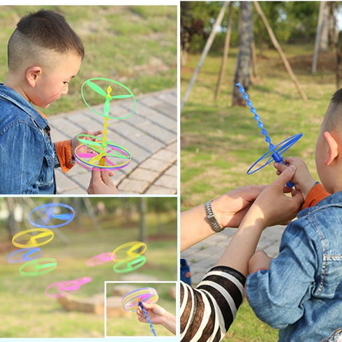 POPLAY 40 Sets Outdoor Toys, Flying Discs, Twist Disc Flyer Saucers with Launchers for Party Favors and Prizes