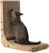 FUKUMARU Cat Scratcher, 18.7 Inch L Shape Wall Mounted Cardboard with Ball Toy for Indoor Cats