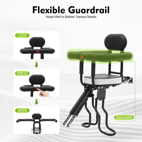 Yoodqoe 1-5 Kids Bike Seat Bicycle Front Mounted Baby Seat, Lightweight Child Bicycle Safety Seat, Bicycle Mounted