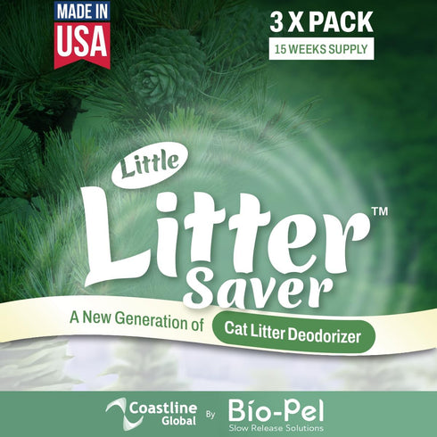 Little Litter Saver | Cat Litter Box Deodorizer | Natural Fresh Scent | 3 x 0.5oz bags (Cedar)
