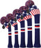 Scott Edward Knit Golf Club Cover Set of 5 for Woods and Driver, Protect Driver Wood(460cc)*1, Fairway Wood*2,