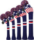 Scott Edward Knit Golf Club Cover Set of 5 for Woods and Driver, Protect Driver Wood(460cc)*1, Fairway Wood*2,