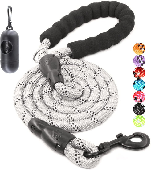 BAAPET Dog Leash with Comfortable Padded Handle, Highly Reflective Threads for Small Medium and Large Dogs (6FT-1/2'',
