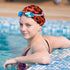 Women Swimming Cap 2Pcs Non-Waterproof Fabric Pleated Elastic Bathing Caps for Swim
