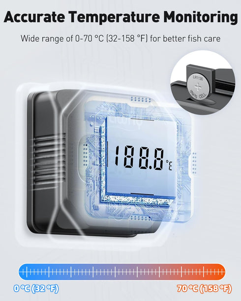 2 1 2" 20 Pawfly Aquarium Magnet Glass Cleaner with Thermometer Digital, in Thermometer Magnets Brush, Mini Algae