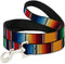 Dog Leash Zarape2 - Vertical Multi Color Stripe, 4 Feet Long, 1.5 Inch Wide