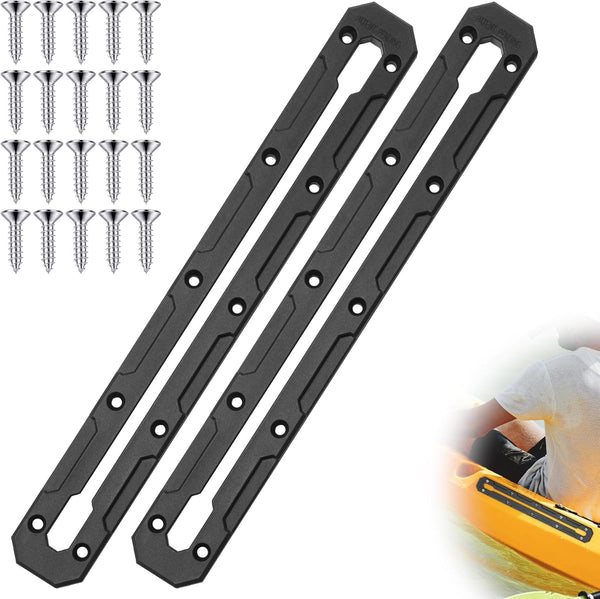 Kayak Track - 13.3 Inch Low Profile Gear Track Mount Accessories for Fishing Rod Holder, 2 Pack
